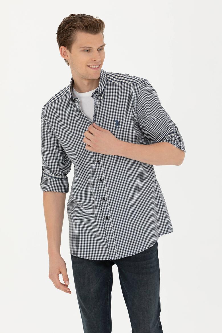 Erkek Lacivert Uzun Kollu Gömlek