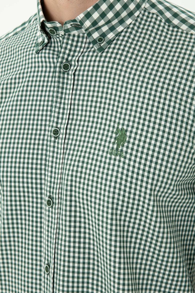 Erkek Yeşil Uzun Kollu Gömlek - 50272703049