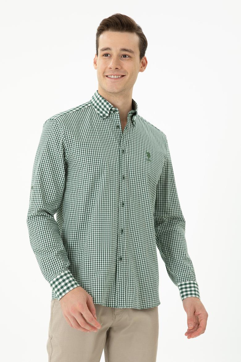 Erkek Yeşil Uzun Kollu Gömlek - 50272703049
