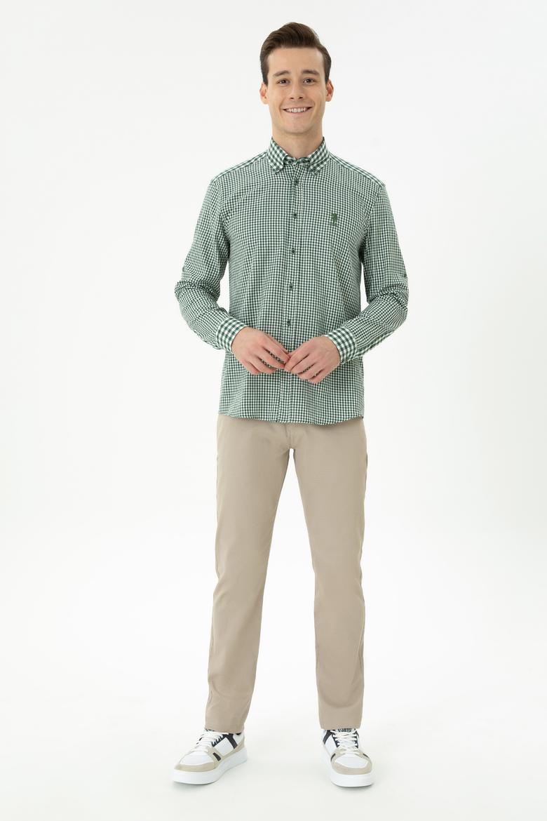 Erkek Yeşil Uzun Kollu Gömlek - 50272703049