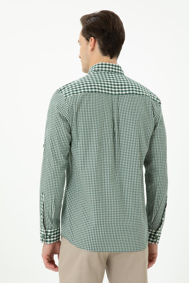 Erkek Yeşil Uzun Kollu Gömlek - 50272703049