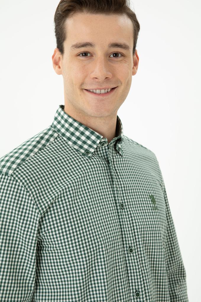 Erkek Yeşil Uzun Kollu Gömlek