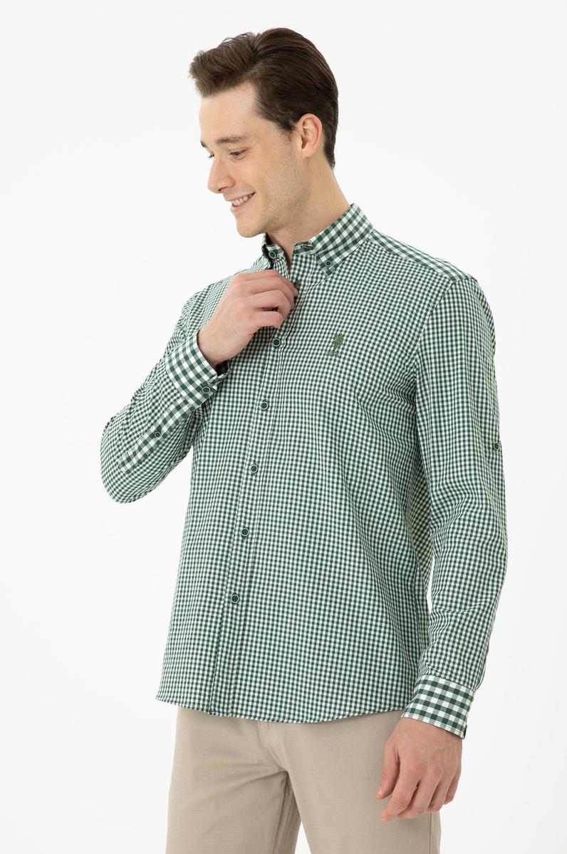 Erkek Yeşil Uzun Kollu Gömlek