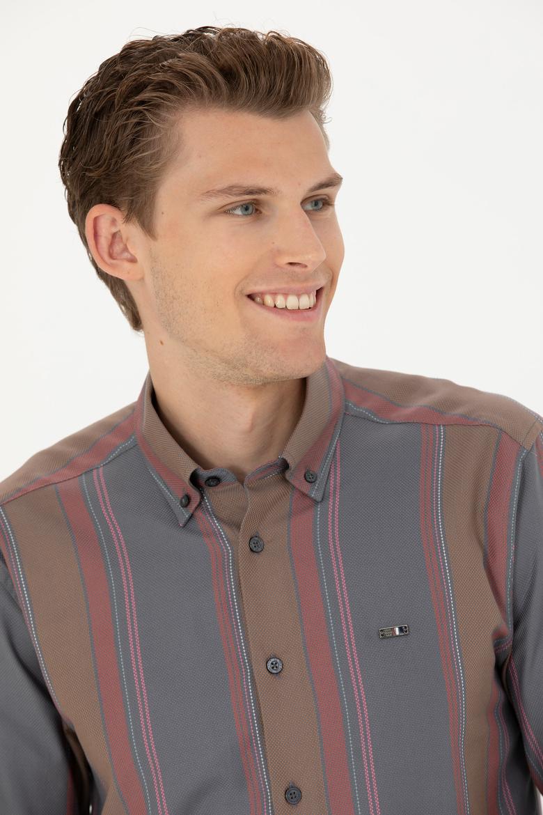 Erkek Antrasit Uzun Kollu Gömlek - 50272710006