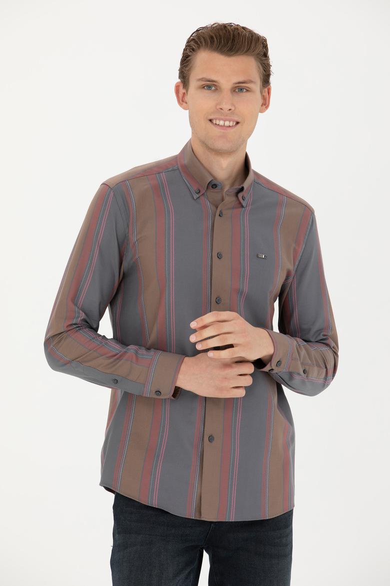 Erkek Antrasit Uzun Kollu Gömlek - 50272710006