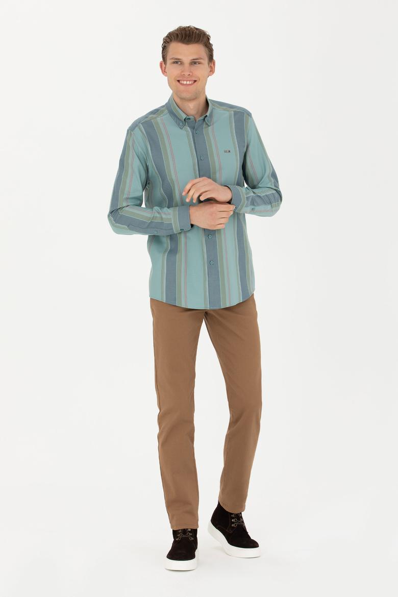 Erkek Mint Uzun Kollu Gömlek - 50272710024