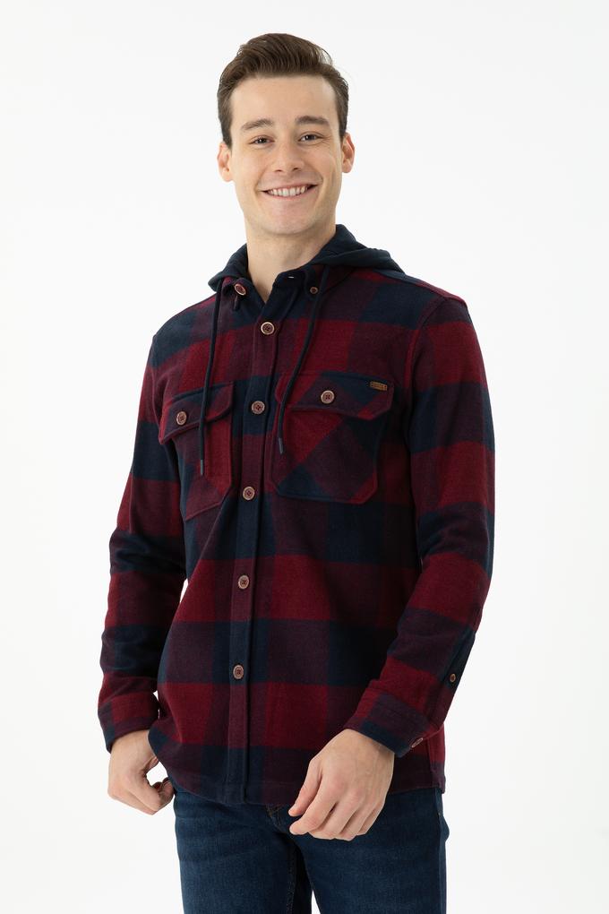 Erkek Bordo Uzun Kollu Gömlek