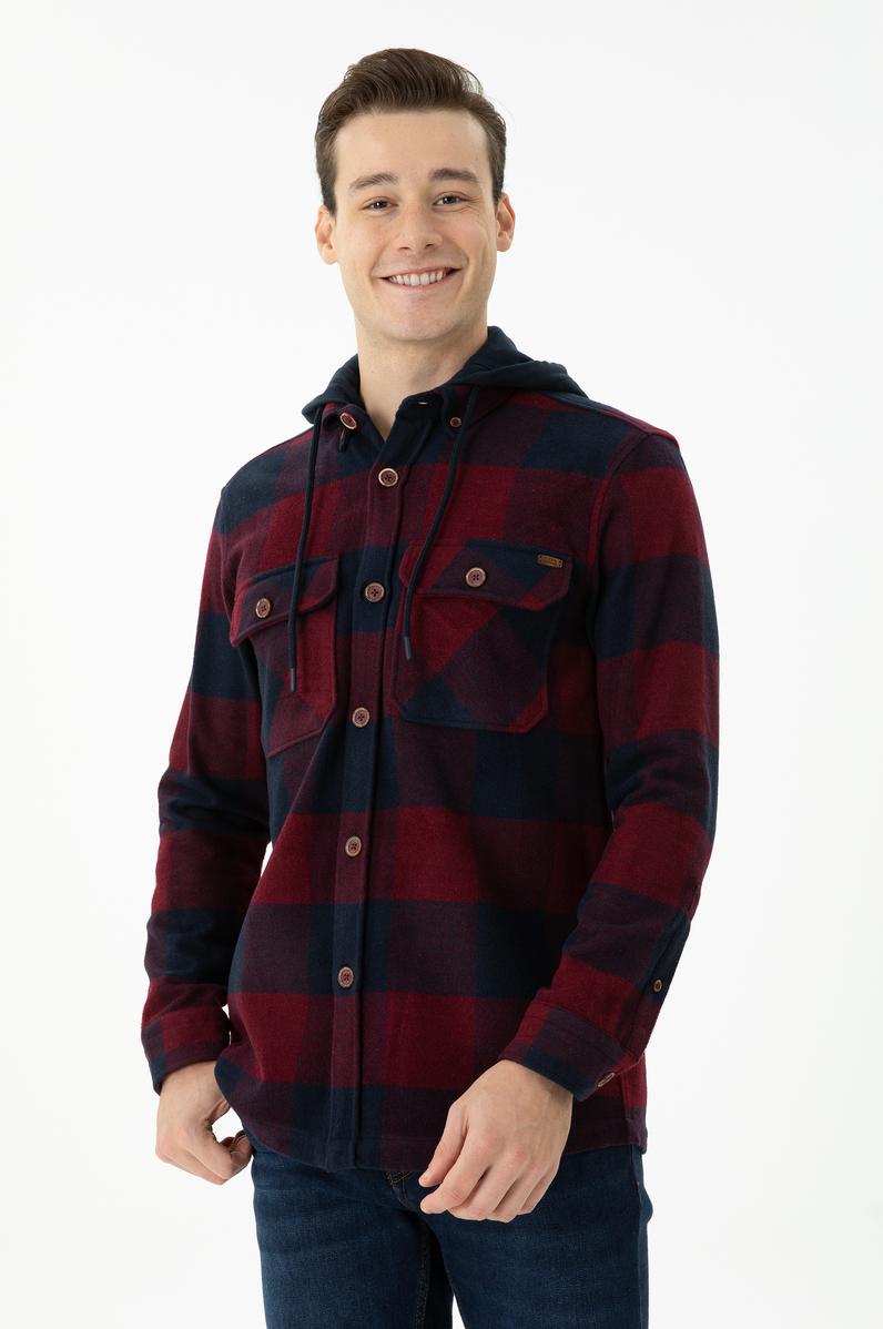 Erkek Bordo Uzun Kollu Gömlek