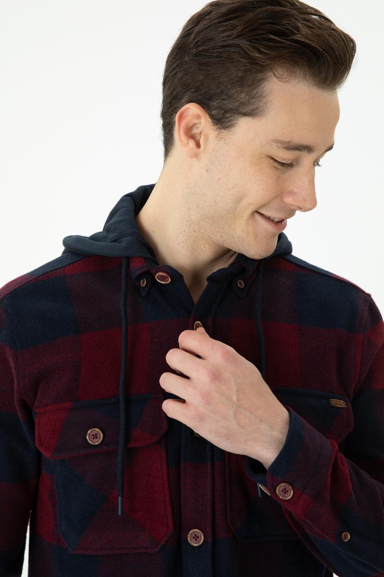 Erkek Bordo Uzun Kollu Gömlek - 50272727006