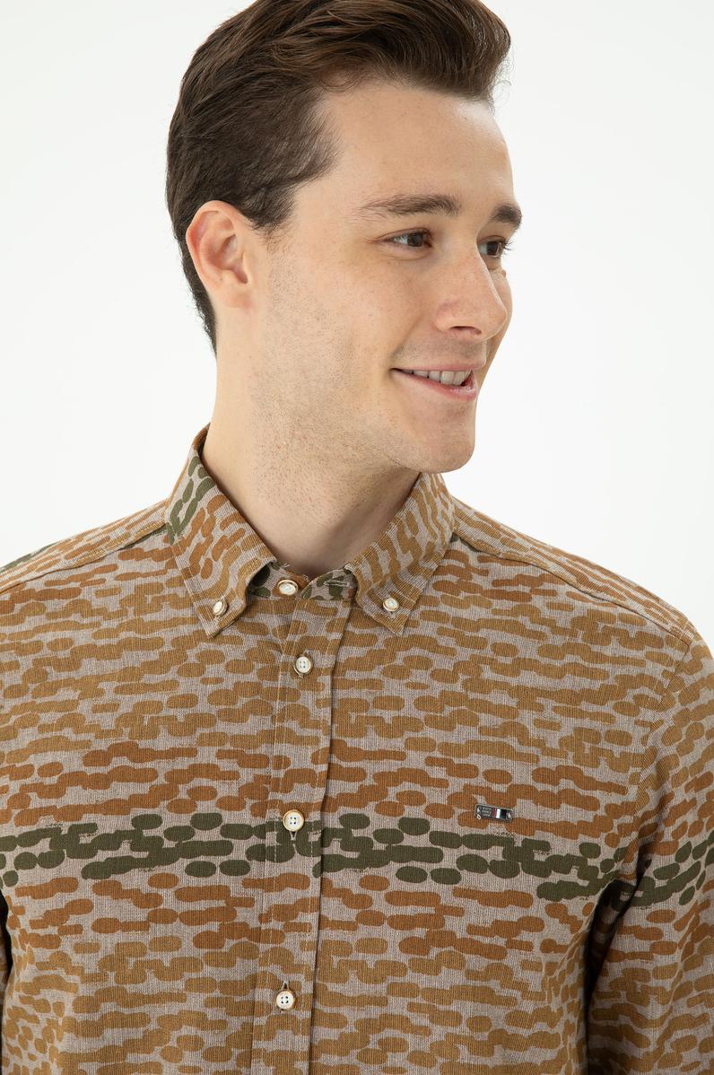 Erkek Taş Uzun Kollu Gömlek