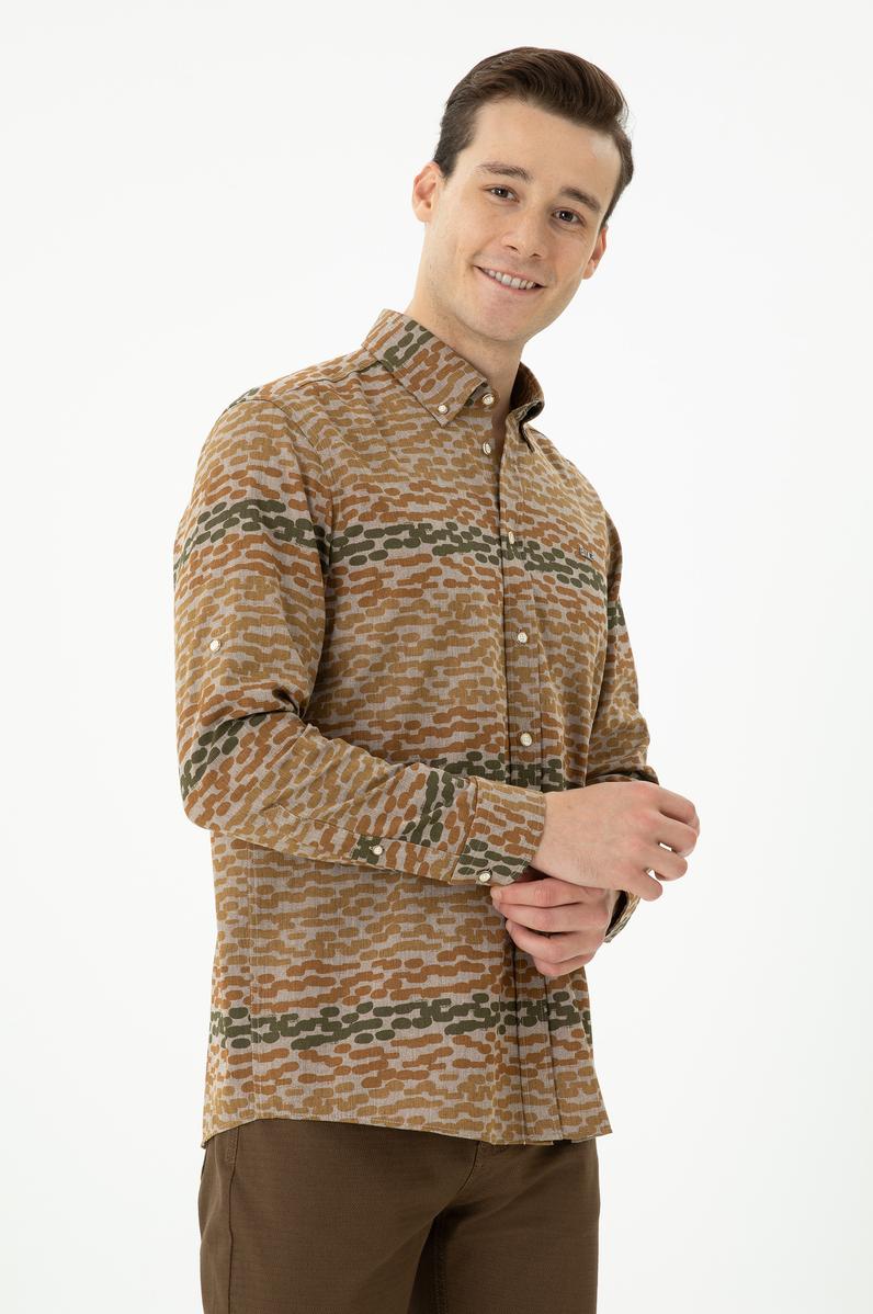 Erkek Taş Uzun Kollu Gömlek