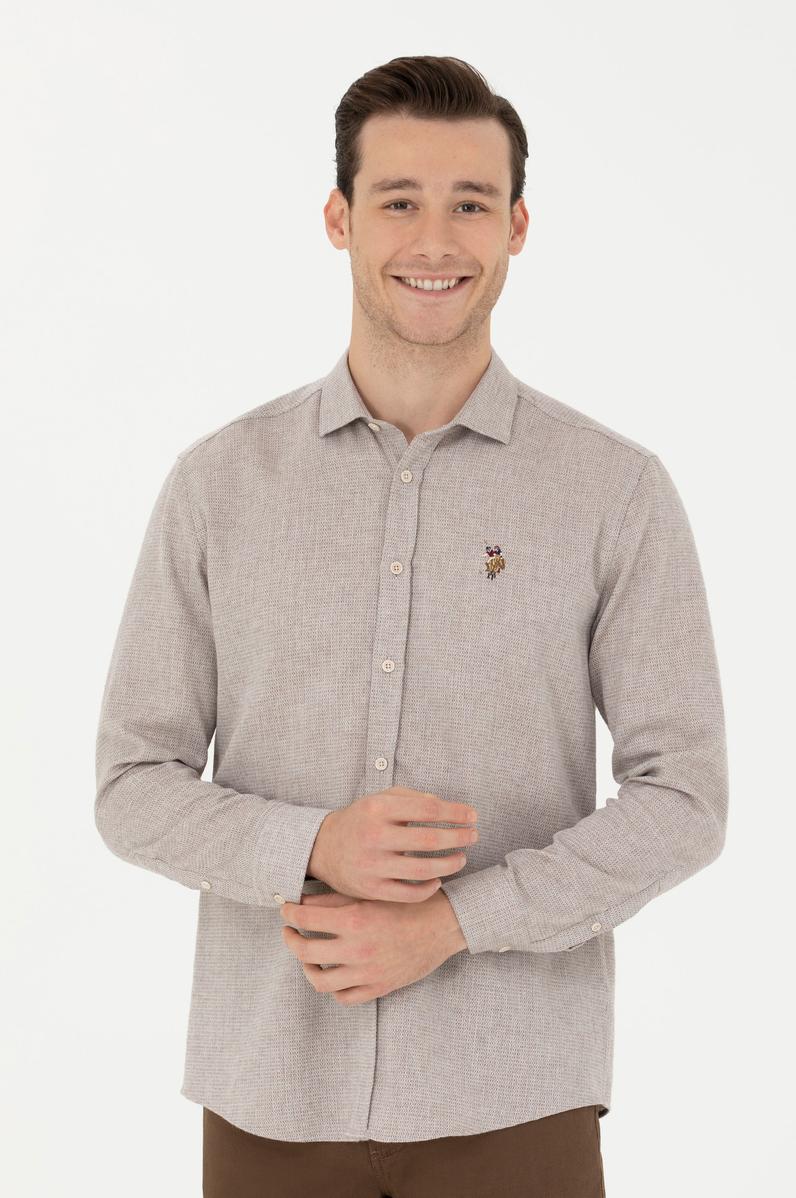 Erkek Taş Uzun Kollu Gömlek