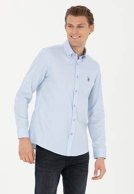 Erkek Açık Mavi Uzun Kollu Basic Gömlek - 50276495006