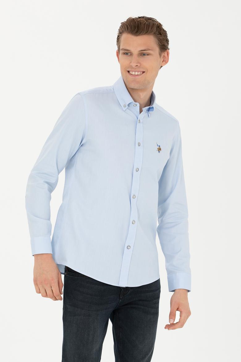 Erkek Açık Mavi Uzun Kollu Basic Gömlek - 50276495006