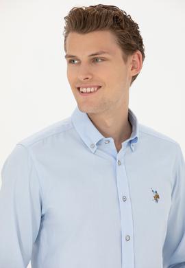 Erkek Açık Mavi Uzun Kollu Basic Gömlek - 50276495006