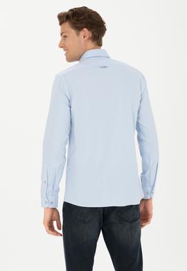 Erkek Açık Mavi Uzun Kollu Basic Gömlek - 50276495006