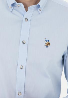 Erkek Açık Mavi Uzun Kollu Basic Gömlek - 50276495006