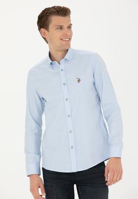 Erkek Açık Mavi Uzun Kollu Basic Gömlek - 50276495006