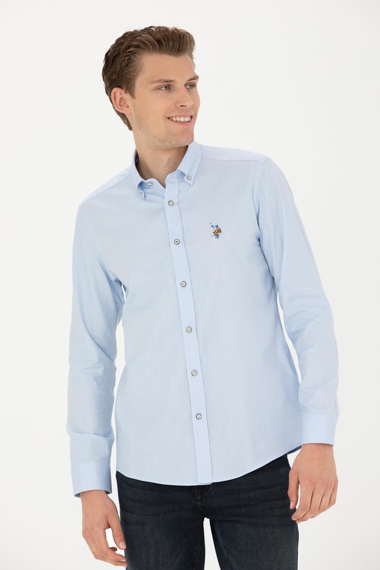 Erkek Açık Mavi Uzun Kollu Basic Gömlek - 50276495006