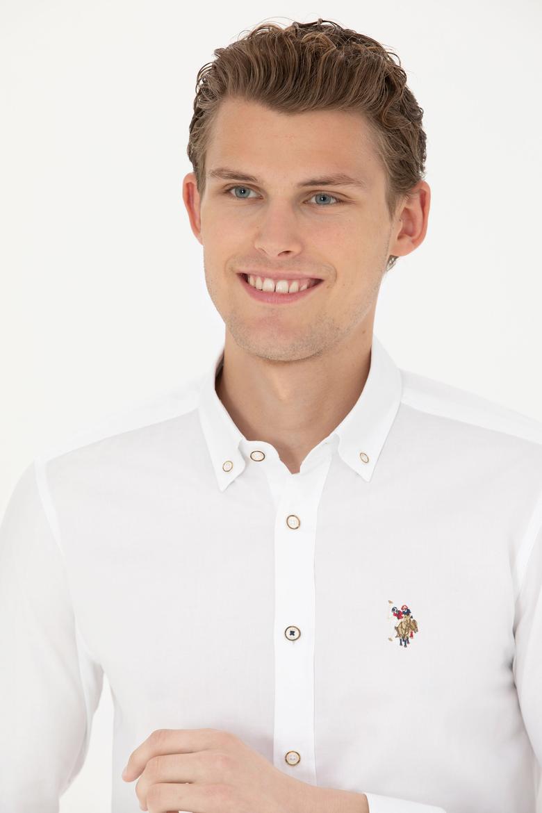 Erkek Beyaz Uzun Kollu Basic Gömlek - 50276495018