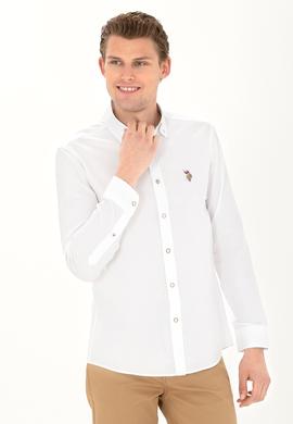Erkek Beyaz Uzun Kollu Basic Gömlek - 50276495018