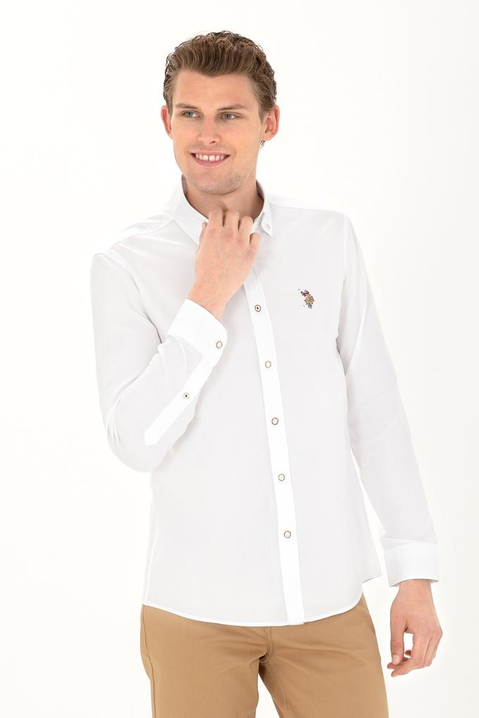 Erkek Beyaz Uzun Kollu Basic Gömlek