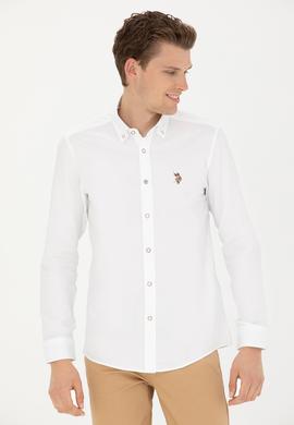 Erkek Beyaz Uzun Kollu Basic Gömlek - 50276495018