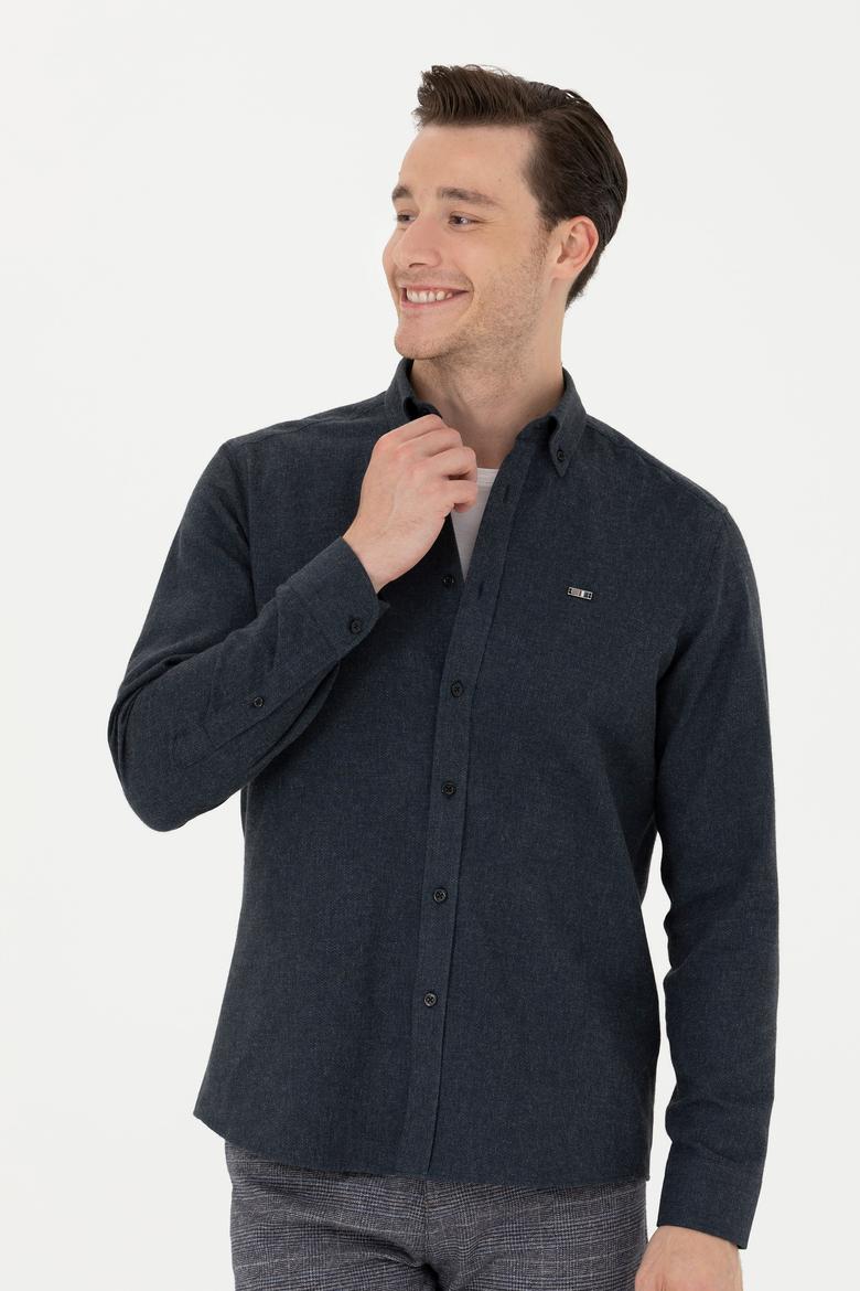 Erkek Siyah Uzun Kollu Gömlek - 50276574042
