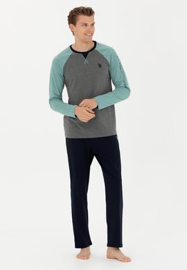 Erkek Antrasit Melanj Pijama Takımı - 50284694002
