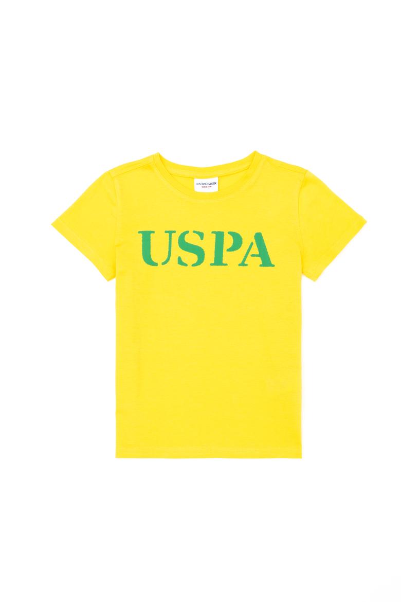 Çocuk Sarı Basic Bisiklet Yaka Tişört