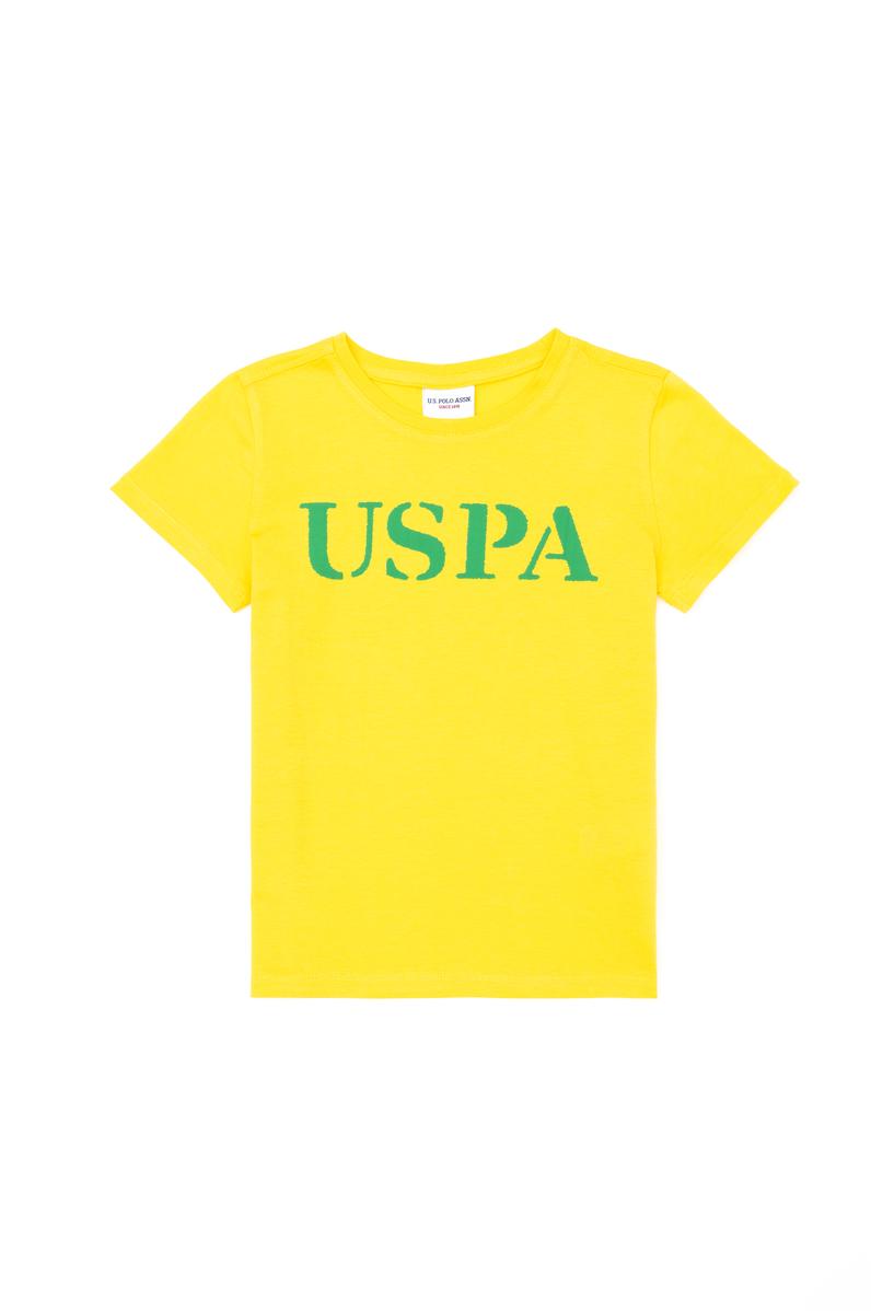 Çocuk Sarı Basic Bisiklet Yaka Tişört