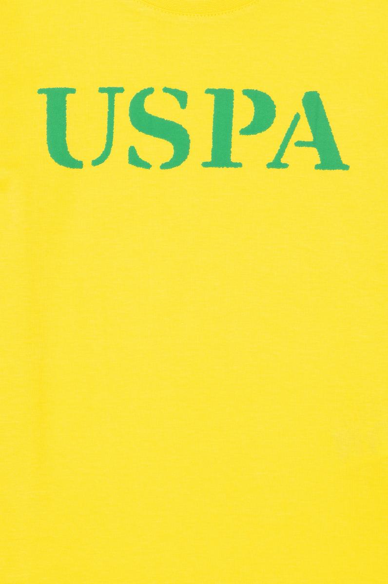 Çocuk Sarı Basic Bisiklet Yaka Tişört