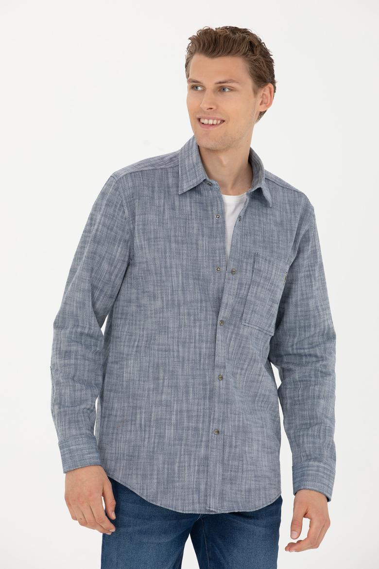 Erkek Lacivert Uzun Kollu Gömlek - 50272701010