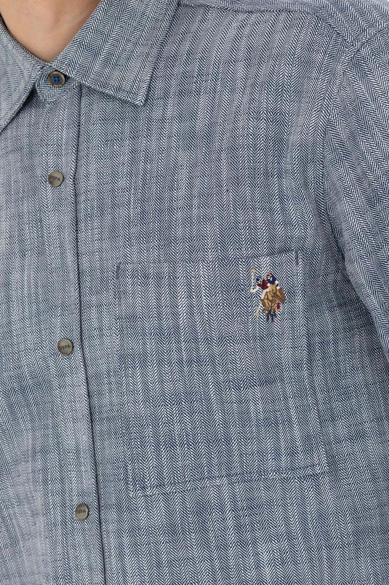 Erkek Lacivert Uzun Kollu Gömlek