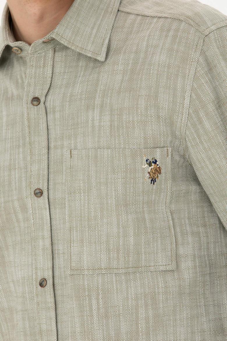 Erkek Haki Uzun Kollu Gömlek - 50272701005