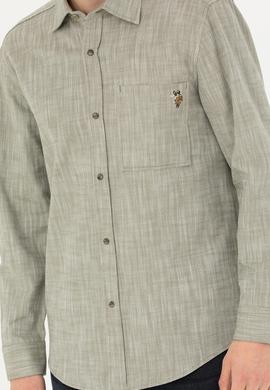 Erkek Haki Uzun Kollu Gömlek - 50272701005