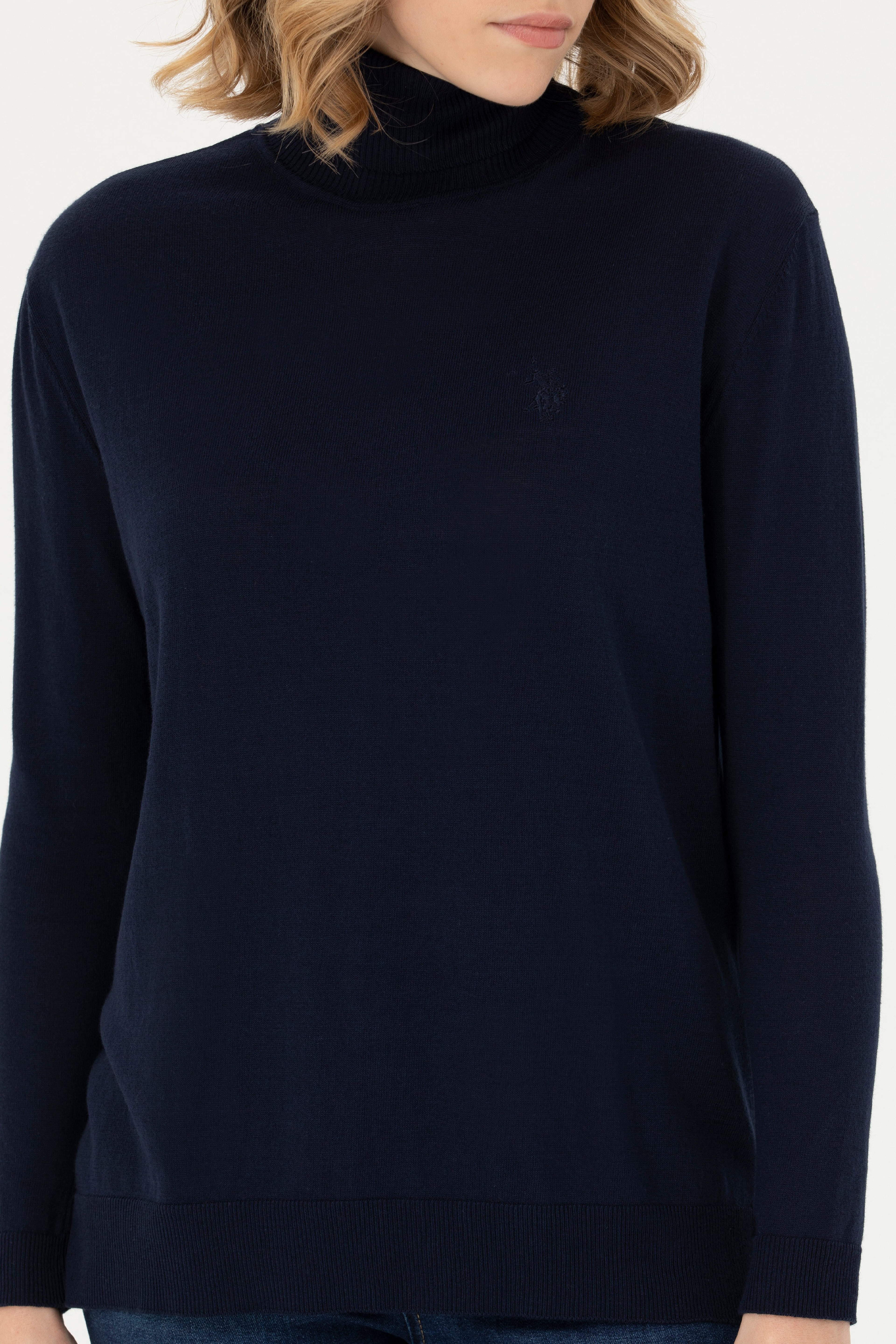Kadın Lacivert Basic Kazak - Image 6