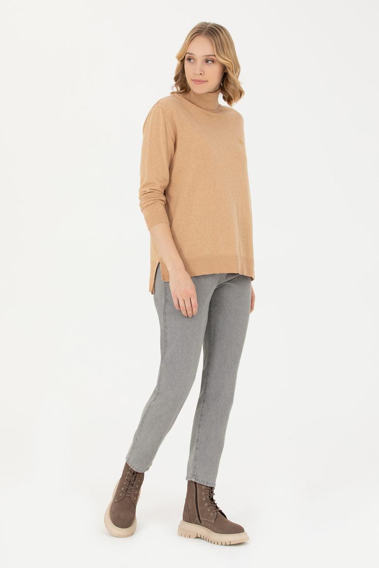 Kadın Kum Melanj Basic Kazak - 50269012054