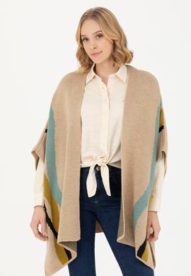 Kadın Kum Triko Panço - 50270458010