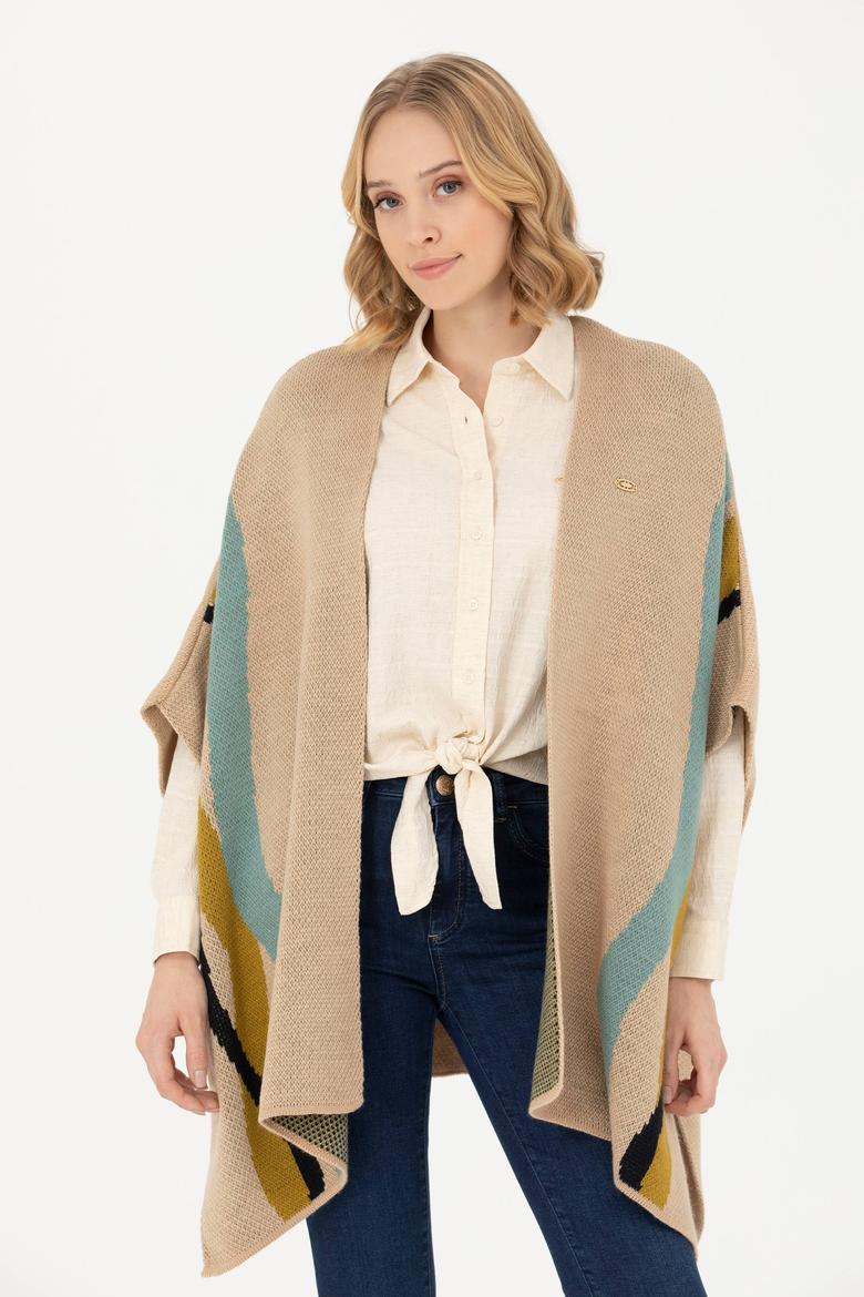 Kadın Kum Triko Panço - 50270458010