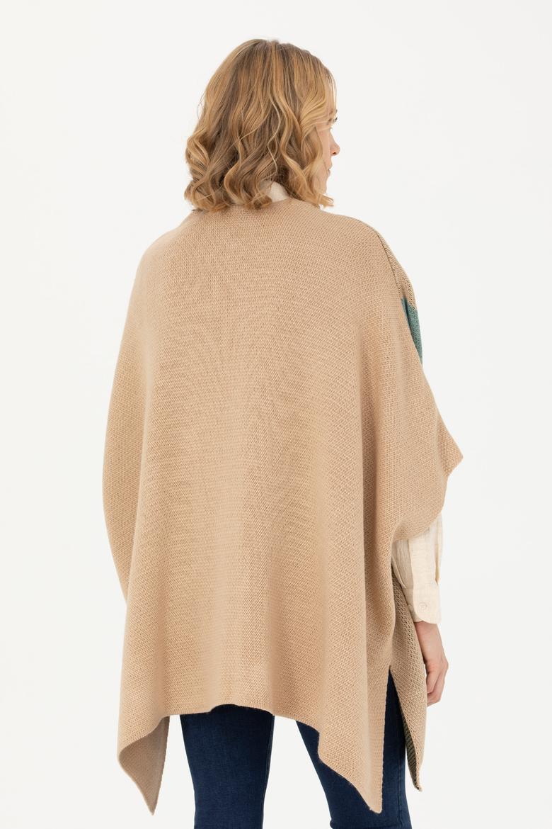 Kadın Kum Triko Panço - 50270458010