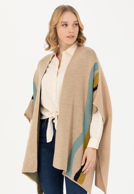 Kadın Kum Triko Panço - 50270458010