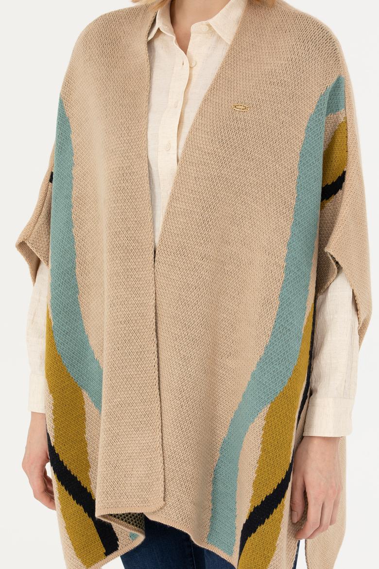 Kadın Kum Triko Panço - 50270458010