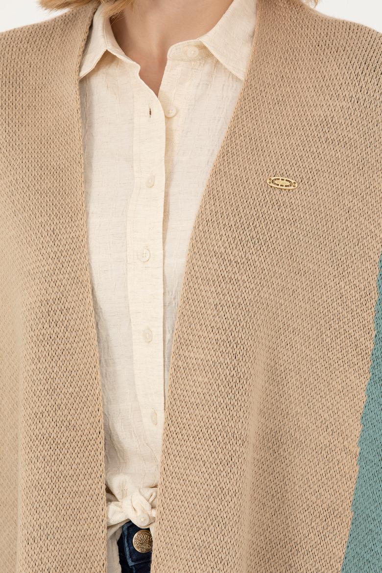 Kadın Kum Triko Panço - 50270458010