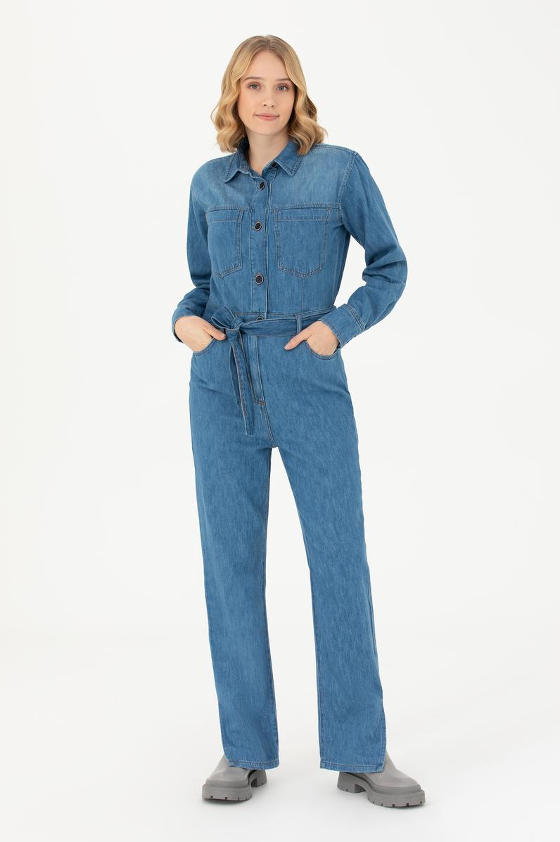 Kadın Mavi Jean Tulum