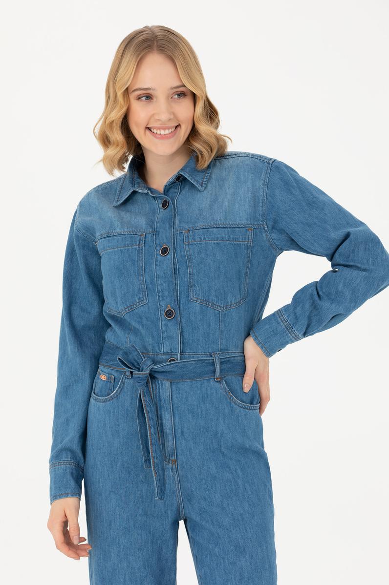 Kadın Mavi Jean Tulum