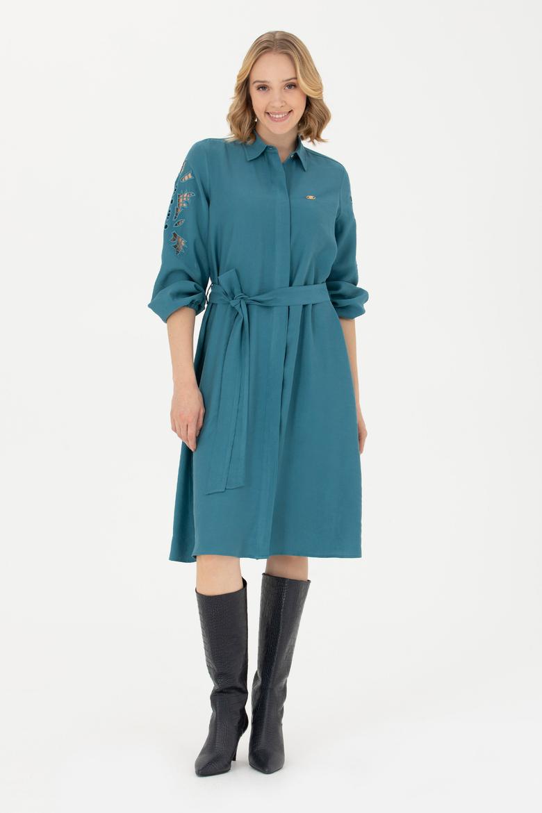 Kadın Petrol Dokuma Elbise - 50271167020