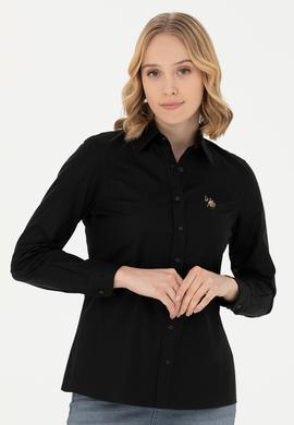 Kadın Siyah Uzun Kollu Basic Gömlek - 50271262030