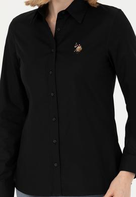 Kadın Siyah Uzun Kollu Basic Gömlek - 50271262030