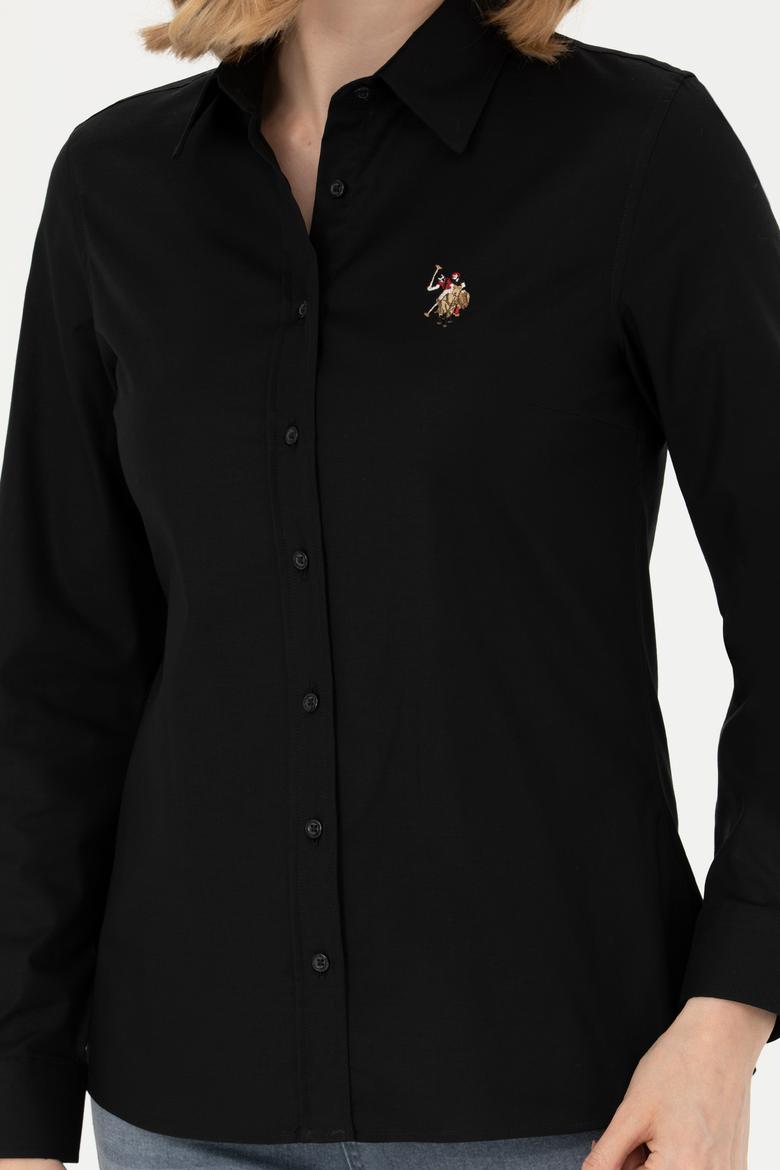 Kadın Siyah Uzun Kollu Basic Gömlek - 50271262030